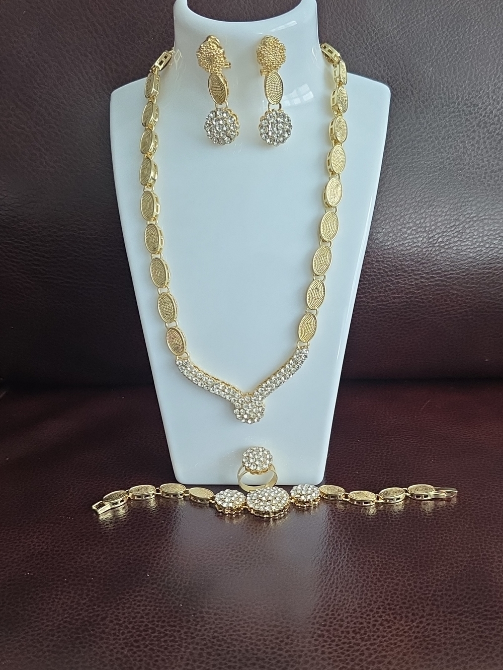 Gold Crystal Accent Necklace Set - Women's Gold Jewelry